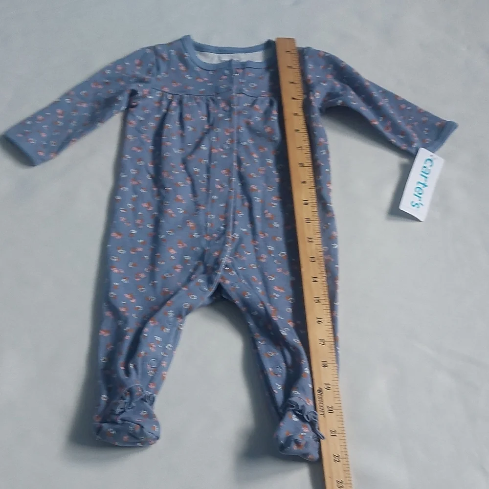 Carter's Blue and Pink‎ Footie One Pieces 6 Months
